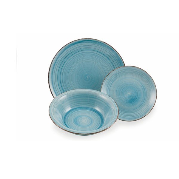 Set 18 farfurii din gresie ceramică VDE Tivoli 1996 Ocean, albastru-image-2