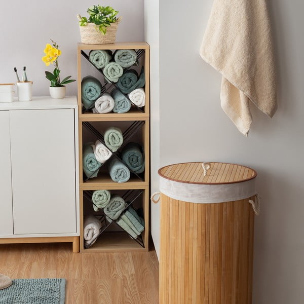 Coș rotund din bambus pentru rufe Compactor Round-image-3