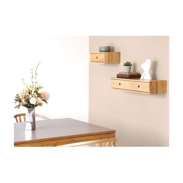 Raft în culoare naturală deschisă din lemn de stejar 80 cm Luzern – House Nordic-image-3