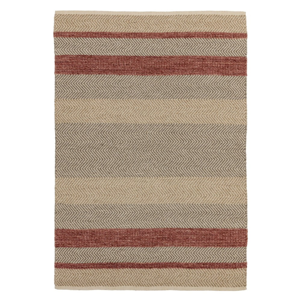 Covor Asiatic Carpets Fields, 120 x 170 cm, taupe-roșu