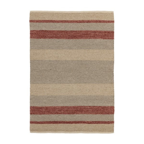 Covor Asiatic Carpets Fields, 120 x 170 cm, taupe-roșu