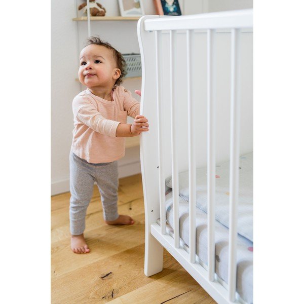 Cearceaf din muselină Kindsgut Dots, 60 x 120 cm, gri-image-1