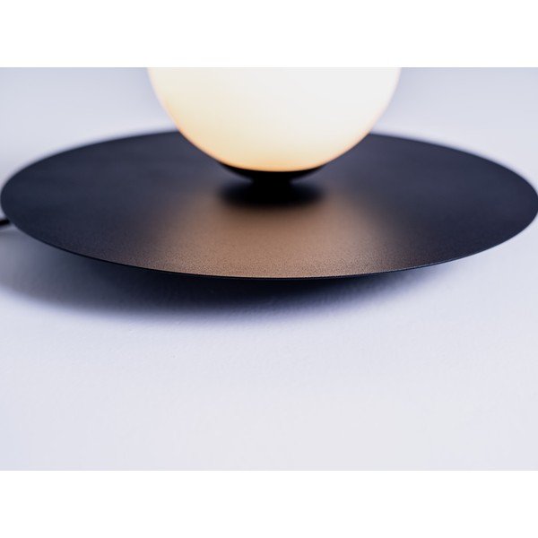 Veioză neagră cu abajur din sticlă (înălțime 17 cm) Skiva Ball – CustomForm-image-3