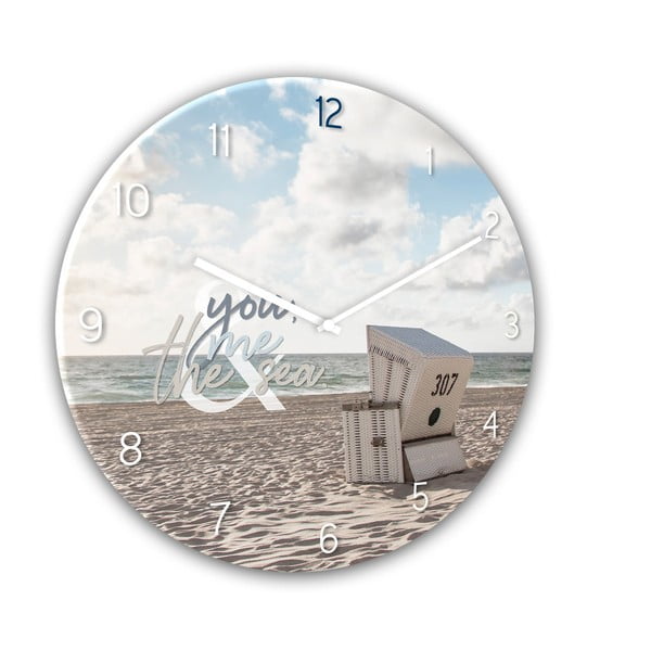 Ceas de perete din sticlă Styler The Sea, ø 30 cm-image-2