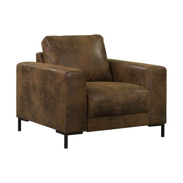 Fotoliu maro cu tapițerie din imitație de piele Lofty Lilly – Miuform