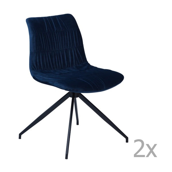 Set 2 scaune DAN-FORM Velvet, albastru închis