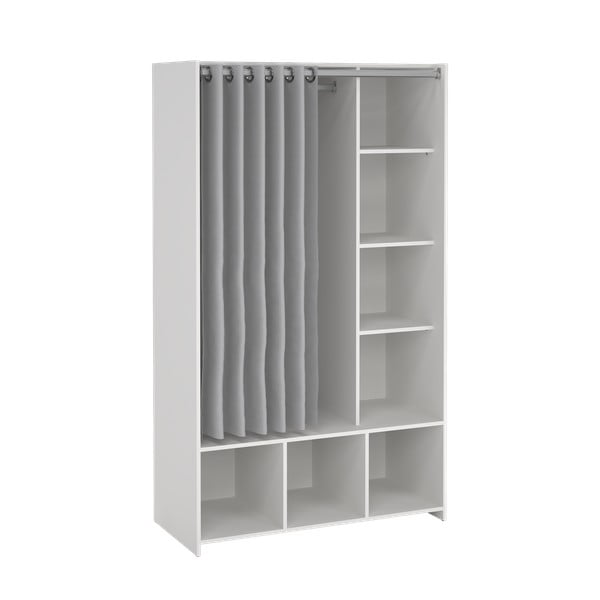 Șifonier alb/gri 105x180 cm Kit – Tvilum-image-2