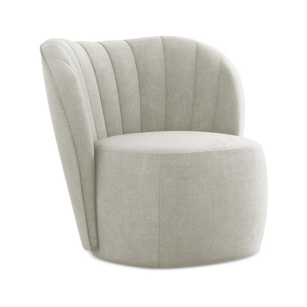 Fotoliu crem cu tapițerie din chenille Keloa – Makamii