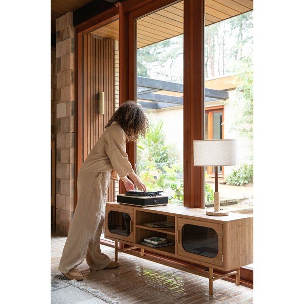 Comodă TV în culoare naturală din bambus 150x55x40 cm Caroun – Dutchbone-image-4