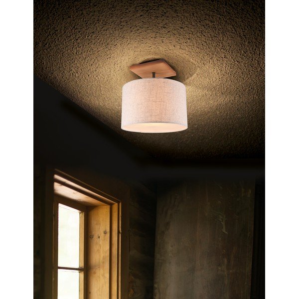 Plafonieră gri deschis cu abajur textil Elmau – Trio-image-1