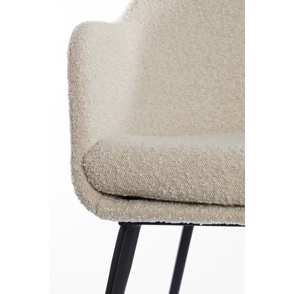 Scaun de sufragerie crem cu cotiere tapițat Leone – Light & Living-image-4