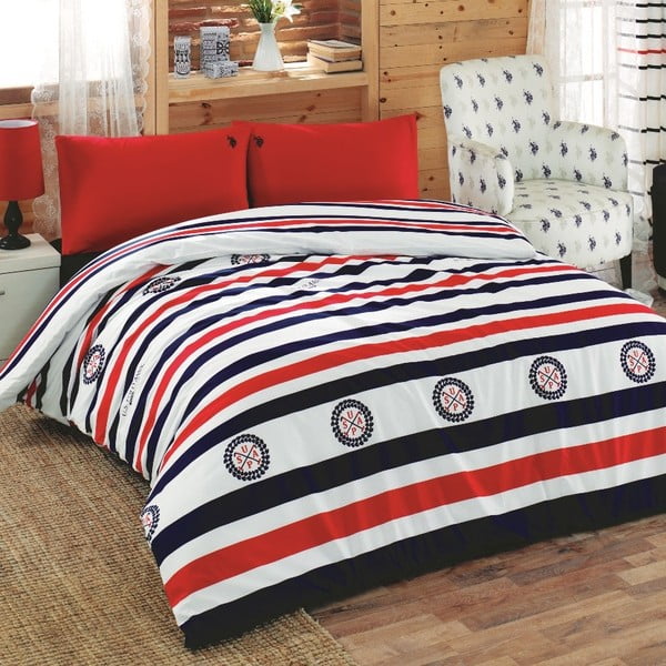 Set lenjerie de pat cu cearșaf U.S. Polo Assn. Tyler, 160 x 220 cm