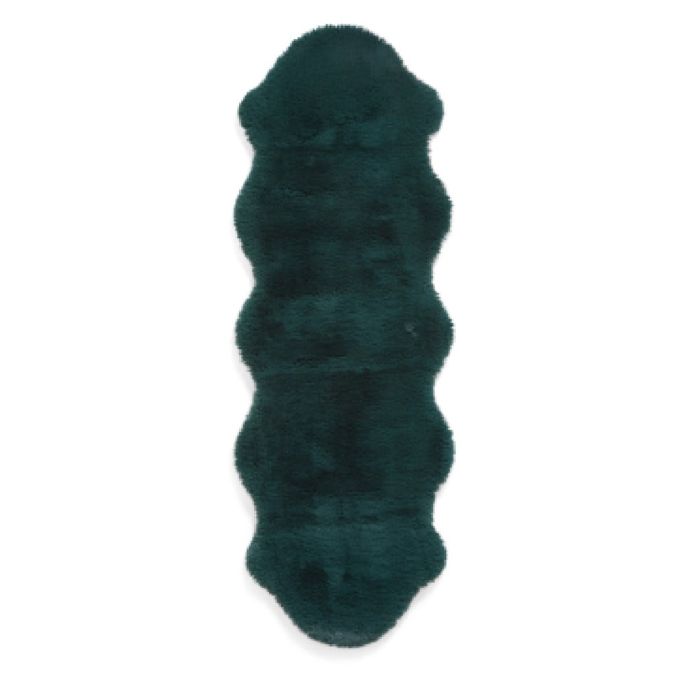Covor tip traversă în culoarea petrolului sintetic 60x180 cm Super Teddy – Think Rugs