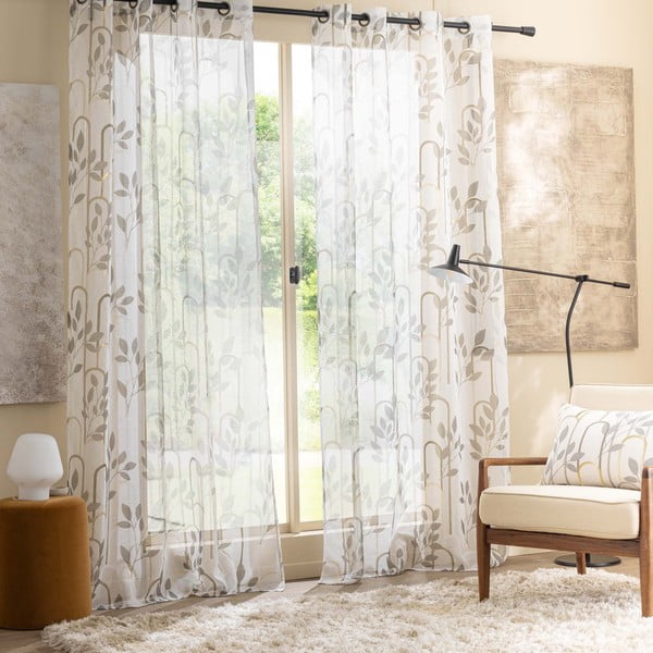 Perdea gri din voal 140x240 cm Roseris – douceur d'intérieur-image-1