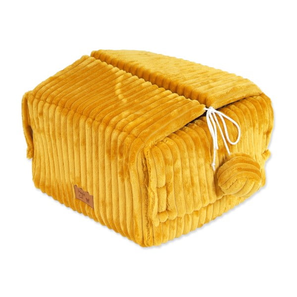 Culcuș pentru animale galben muștar pentru pisici 40x36 cm Magic Cat Stripe – Plaček Pet Products