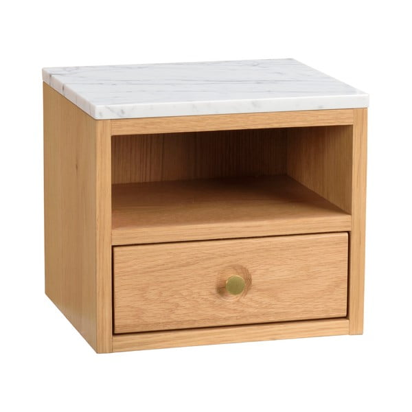 Noptieră natural  cu blat cu aspect de marmură Whitmore – Rowico-image-2