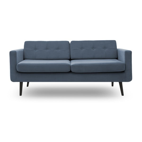 Canapea cu 3 locuri și picioare negre Vivonita Sondero, albastru deschis