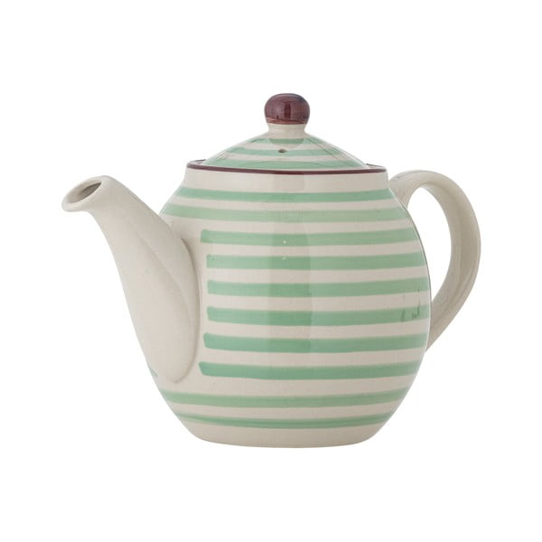 Ceainic din gresie ceramică Bloomingville Patrizia, 1,2 l, alb-verde-image-2