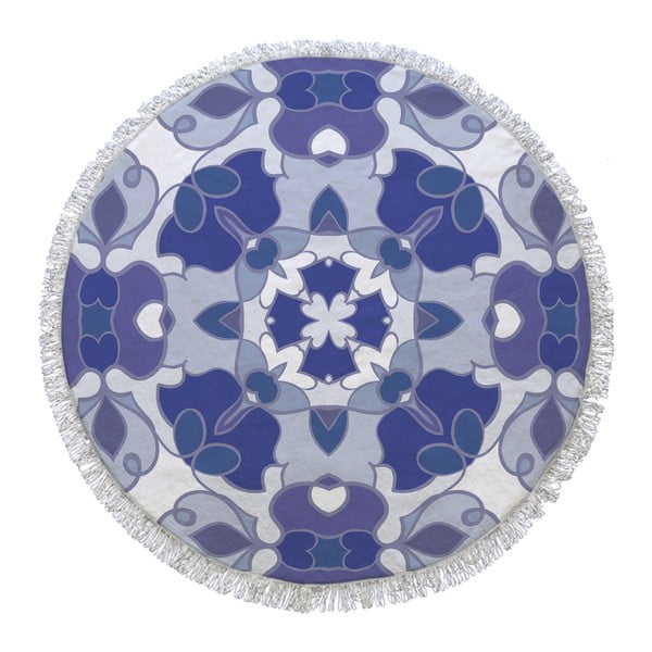 Prosop de baie rotund Vintage Violets, ⌀ 155 cm