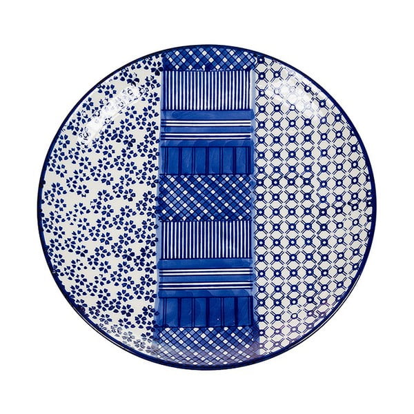 Farfurie din porțelan Santiago Pons Meknec, ⌀ 26 cm, alb - albastru 