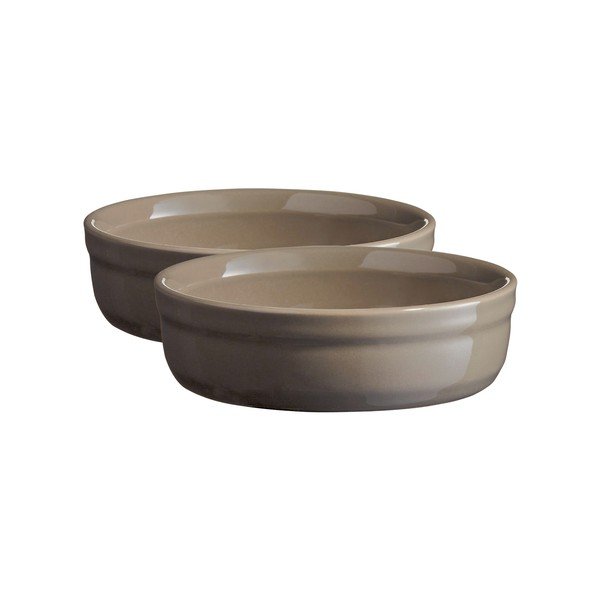 Set 2 vase de copt pentru crème brûlée Emile Henry, gri rândunică