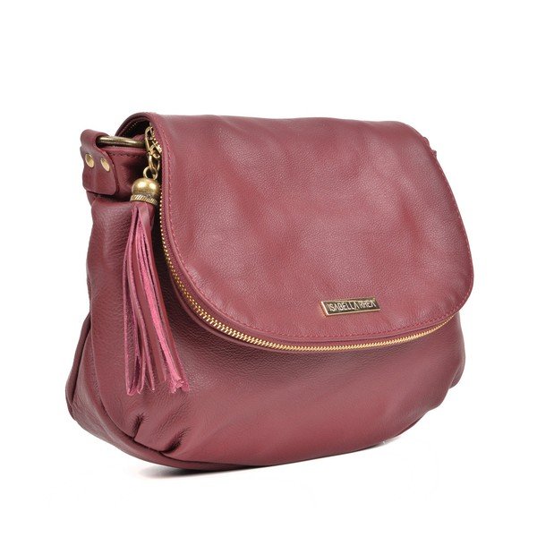 Poșetă tip crossbody din piele Isabella Rhea Martín, vișiniu-image-4