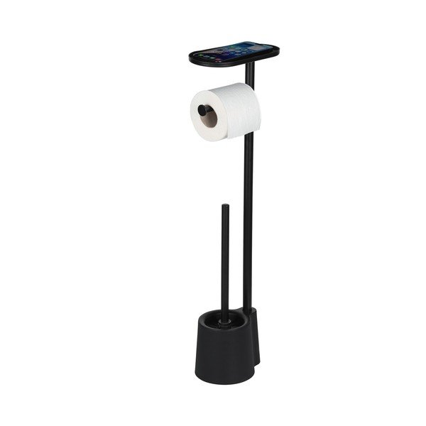 Suport pentru hârtie igienică negru din plastic Albella – Wenko