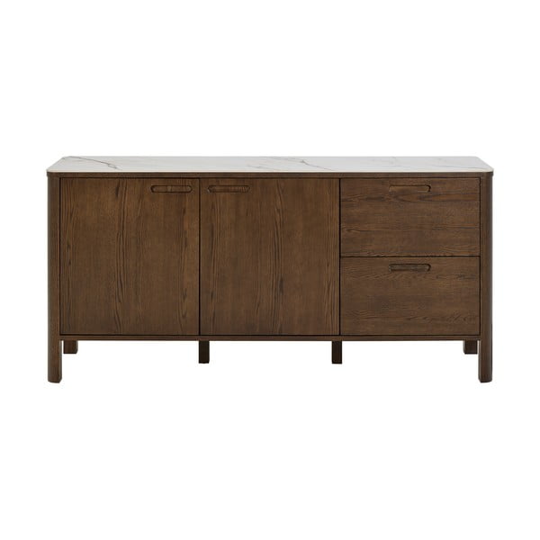Comodă maro cu aspect de lemn de stejar 160x75x40 cm Southampton – Actona
