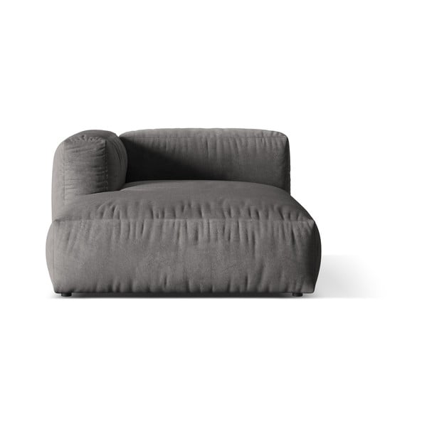 Modul pentru canapea modulară gri cu tapițerie din catifea (cu colț pe partea stângă) Martina – Micadoni 