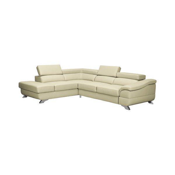 Colțar extensibil din piele Windsor & Co Sofas Gamma, bej, partea stângă-image-1
