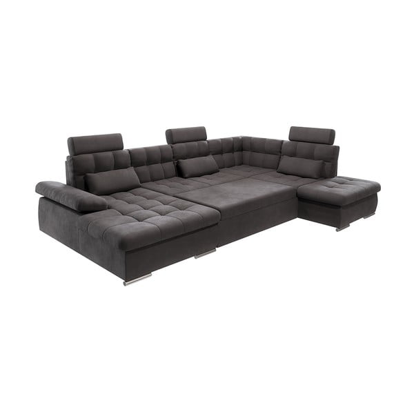 Colțar gri antracit extensibil, cu spațiu de depozitare (cu colț pe partea dreaptă, în formă de "U") Merkur – Ropez-image-2