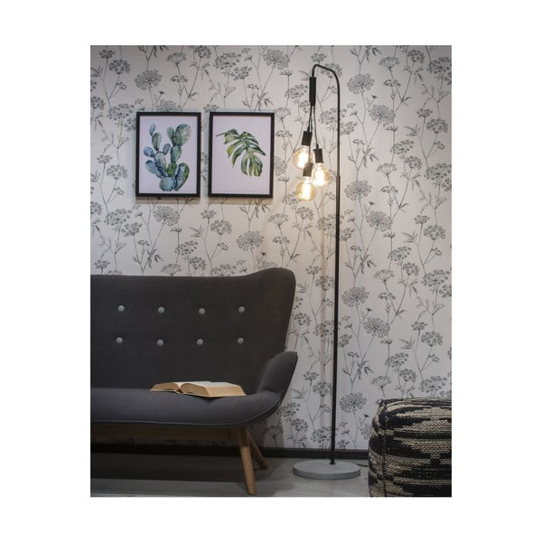 Lampadar negru/gri cu abajur din metal (înălțime 190 cm) Oslo – it's about RoMi-image-1