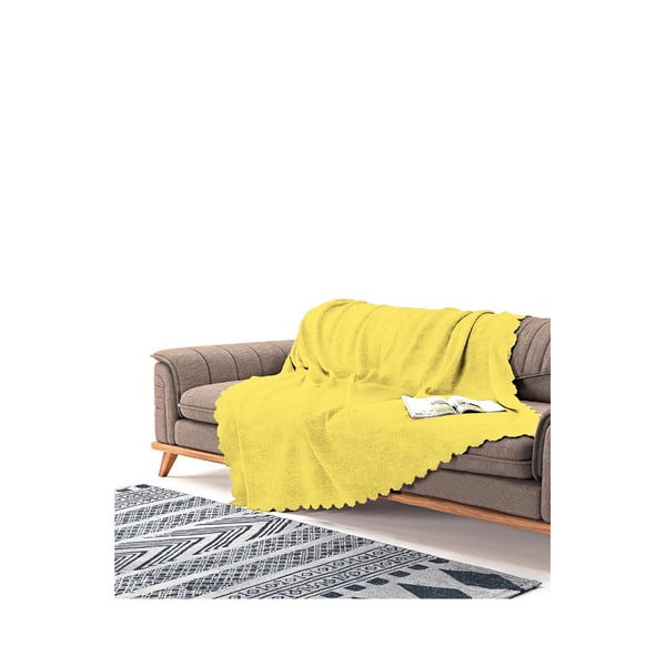Cuvertură pentru canapea din chenilă Antonio Remondini Classic, 230 x 180 cm, galben