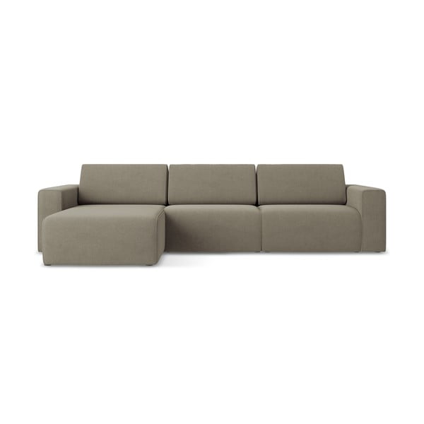 Colțar modular maro deschis (cu colț pe partea stângă) Kalea – Makamii