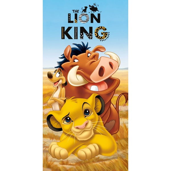 Prosop  pentru copii albastru-maro din bumbac 70x140 cm Lion King – Jerry Fabrics