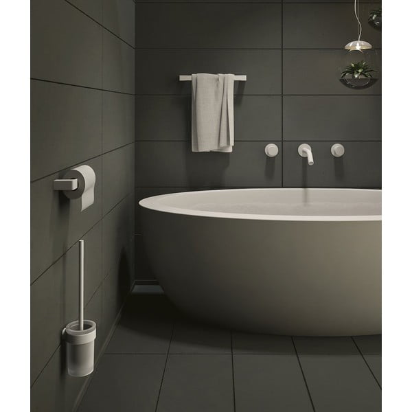 Perie de WC albă de montat pe perete din sticlă Gedy Pirenei – Sapho-image-1