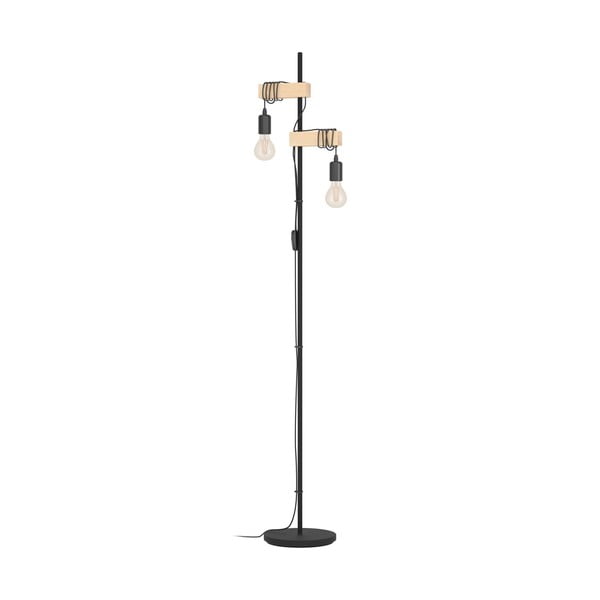 Lampadar negru/în culoare naturală LED (înălțime 166,5 cm) TOWNSHEND – EGLO