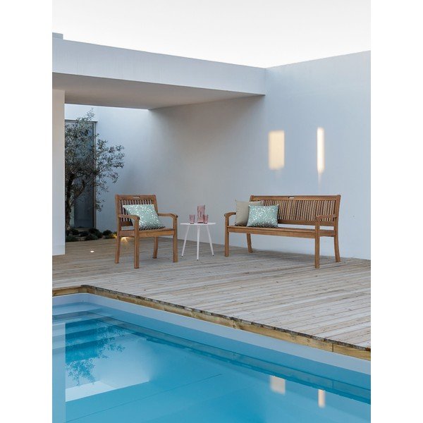 Bancă de grădină în culoare naturală din lemn masiv Noemi – Bizzotto-image-1