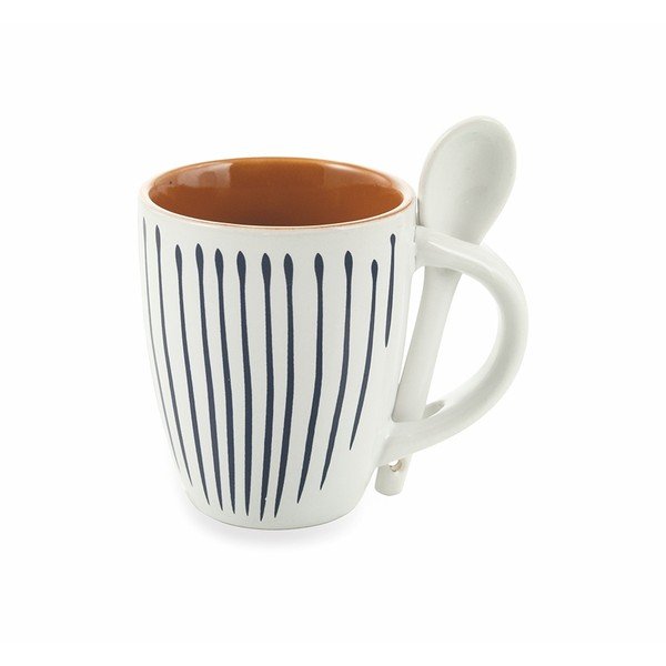 Set 6 căni din gresie ceramică cu linguriță VDE Tivoli 1996 Marea-image-2
