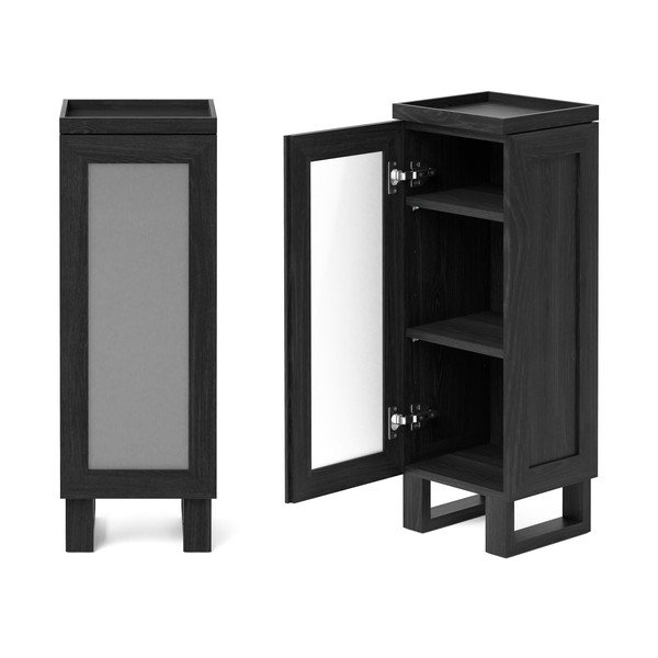 Dulap de baie din lemn de stejar Wireworks Mezza, negru-image-3