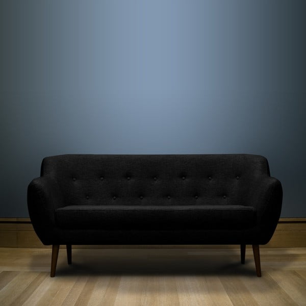 Canapea cu 3 locuri Mazzini Sofas Piemont, negru