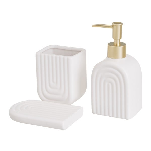 Set de accesorii de baie alb din ceramică – Casa Selección
