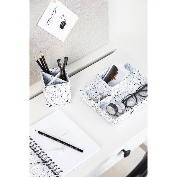 Organizator de birou cu 4 piese Bigso Box of Sweden Lena, alb-negru-image-3