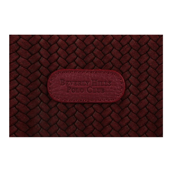 Geantă din piele naturală Beverly Hills Polo Club Dona, vișiniu închis-image-1