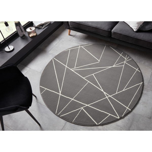 Covor Ragami Velvet, ø 140 cm, gri-image-1