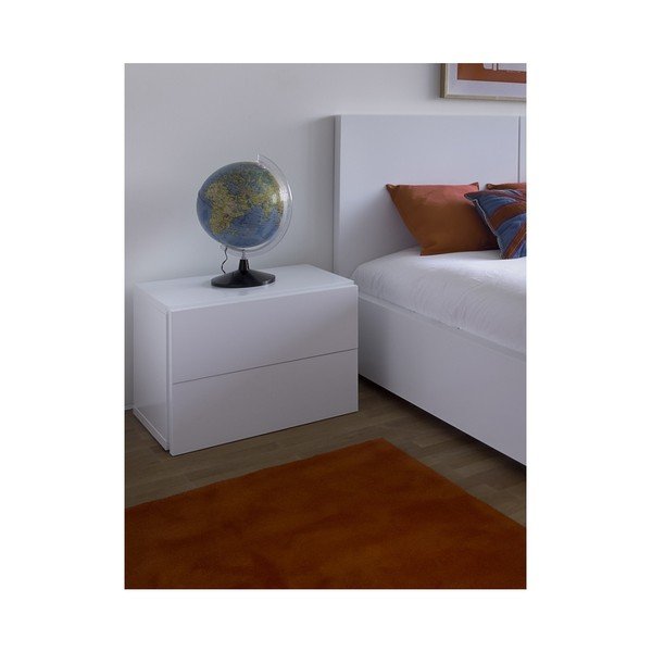 Noptieră cu 2 sertare TemaHome Aurora, alb luminos -image-1