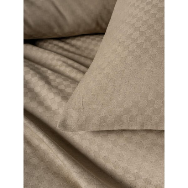 Lenjerie de pat maro din bumbac ranforcé pentru pat dublu, extinsă 240x220 cm Checkered – Mila Home Luxury-image-3