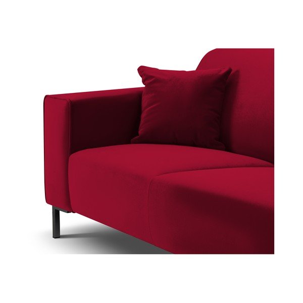 Colțar din catifea cu extensie pe partea dreaptă Cosmopolitan Design Siena, roșu-image-1