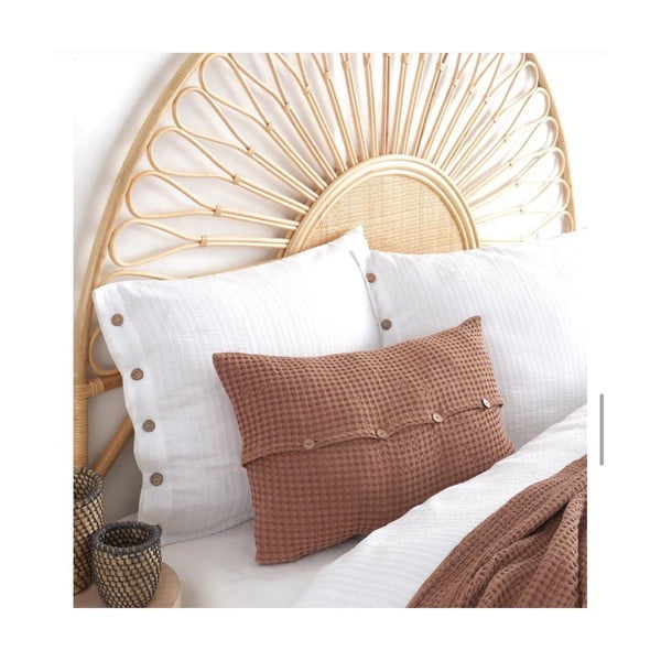 Lenjerie de pat albă din bumbac ranforcé pentru pat de o persoană 140x200 cm Como Striped – Mila Home Luxury-image-3