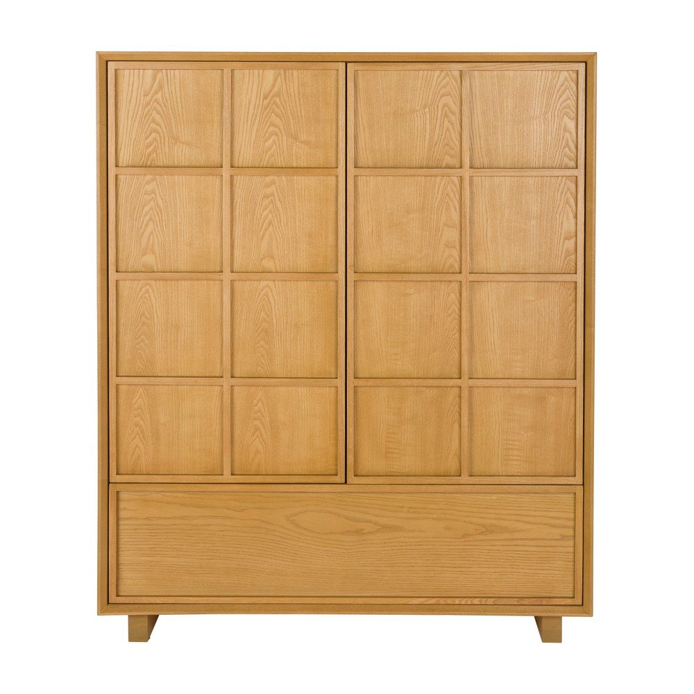 Dulap în culoare naturală din lemn de frasin 100x120x45 cm Raster – Zuiver